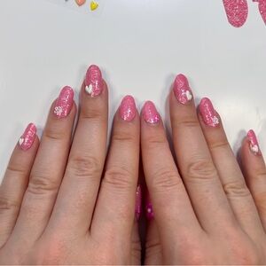 *Exclusive* Color Street: Cozy Rosy | Pink Curved French Tips Glitter Spring